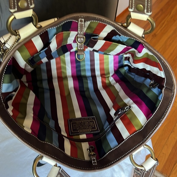 Coach Gigi Legacy Parchment-Dk Brown Spectator Vachetta Leather Tote+Wallet SET - Picture 13 of 14